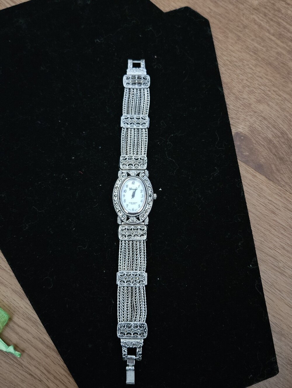 Geneva Silver Filigree Women's Bracelet Watch